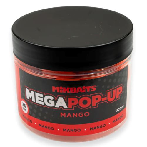 Mikbaits Mega Plávajúce Fluo Boilie Mango 300 ml 25 mm