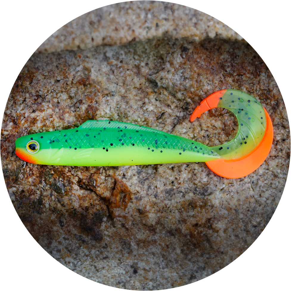 E-shop Redbass gumová nástraha twister kixter fluo/green rhrt uv - l 155 mm 25 g
