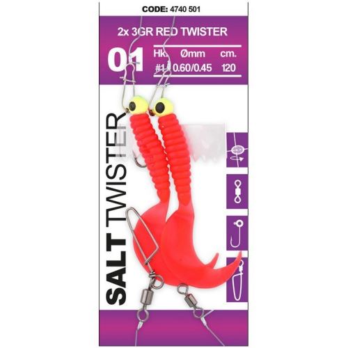 Spro Návazec Na Tresky Salt Twister Red 120 cm