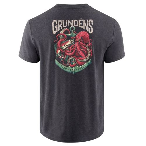 Grundéns Tričko Octo-Trout SS T-Shirt Heather Charcoal
