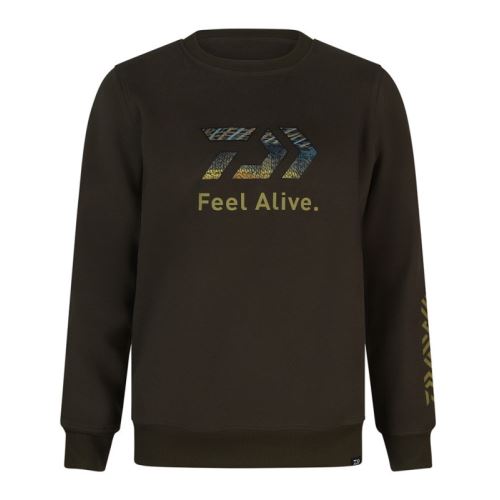 Daiwa Mikina D-Vec Hoodie Crew Neck Zande