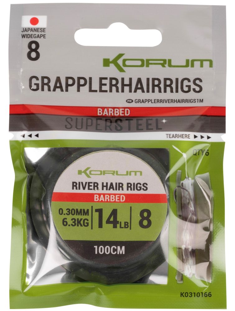 Korum náväzec grappler river hair rigs 1 m - veľkosť háčika 8 priemer 0,30 mm nosnosť 6,3 kg