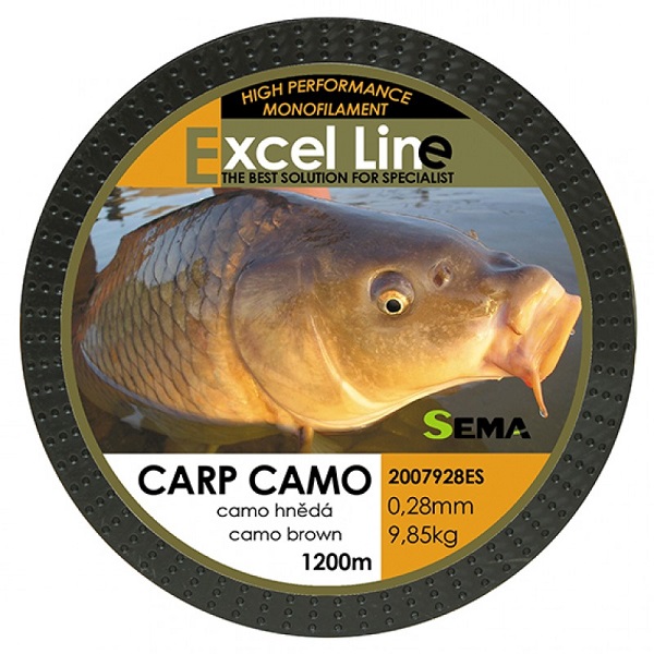 Sema vlasec carp camo hnedá 1200 m-priemer 0,22 mm / nosnosť 6,1 kg