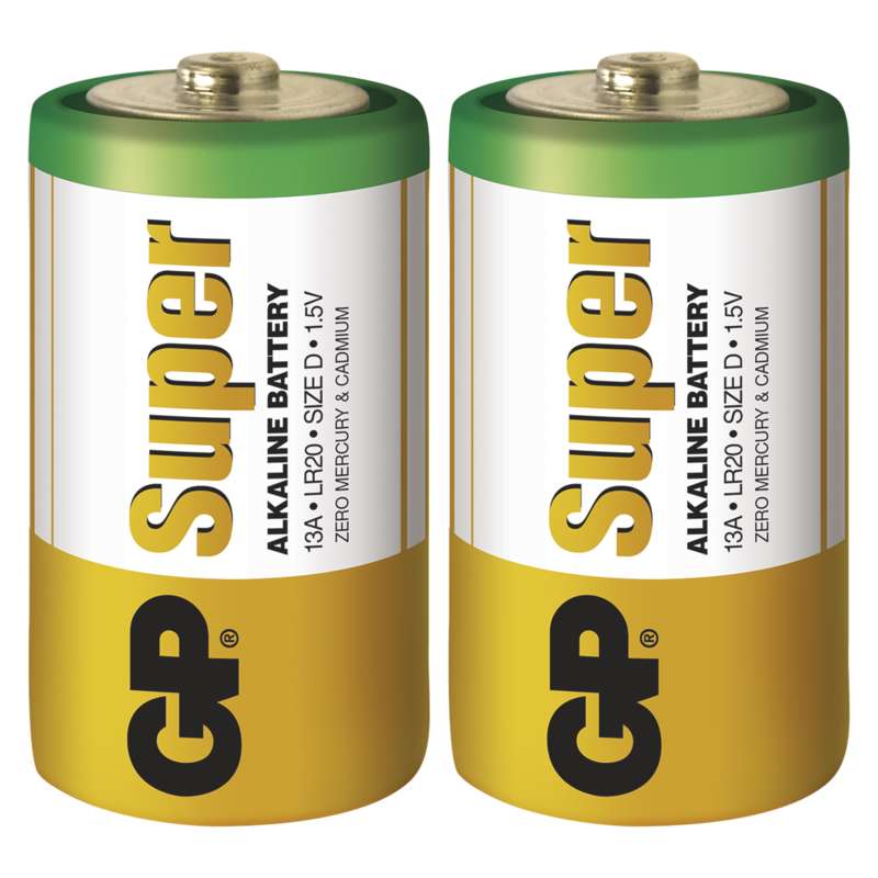 Gp batteries alkalická baterie gp super lr20 (d) 2 ks