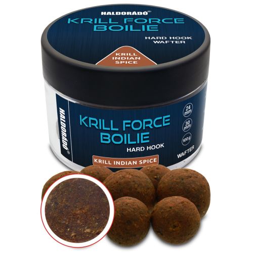 Haldorádo Tvrdené Boilie Krill Force Hard Hook Boilies Wafters 100 g 24/30 mm