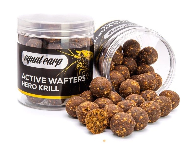 Squat carp vyvážené boilies wafters hero krill - 150 g 24 mm