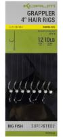 Korum Náväzec Grappler 4” Hair Rigs Barbless 10 cm - Veľkosť Háčika 12 Priemer 0,26 mm Nosnosť 10 lb