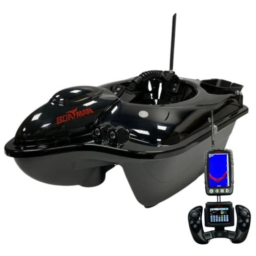 Boatman Zavážecí Lodička Fighter Pro s GPS a Echolotem Čierna