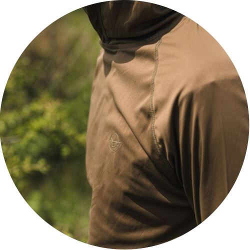 Korda Tričko UPF Hooded Top Dark Khaki