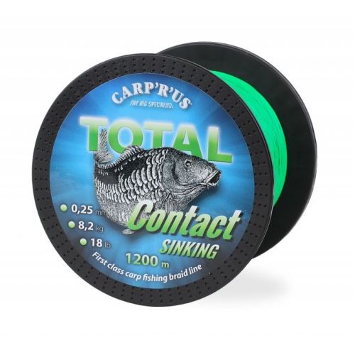 Carp´R´Us Splietaná šnúra Total Contact Sinking Green 0,25 mm 8,2 kg