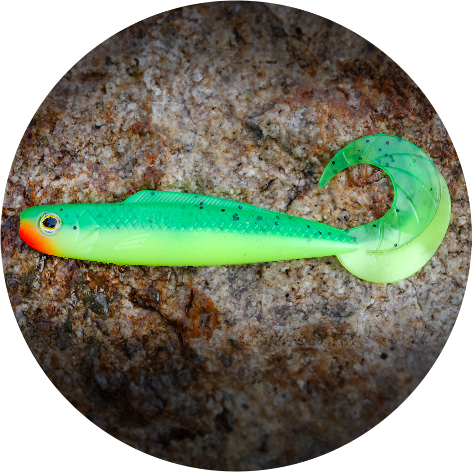 Redbass gumová nástraha twister kixter fluo green rh uv - xxl 200 mm 50,7 g