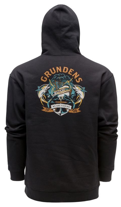 E-shop Grundéns mikina displacement dwr hoodie tuna tattoo black - xxl