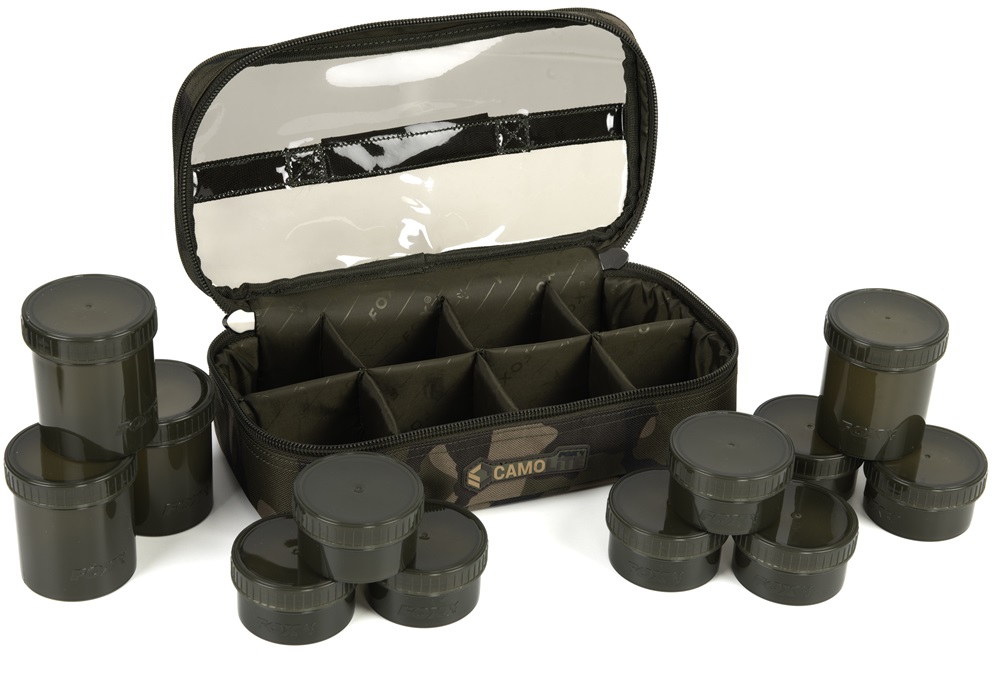 Fox puzdro camolite 12 pot hookbait case