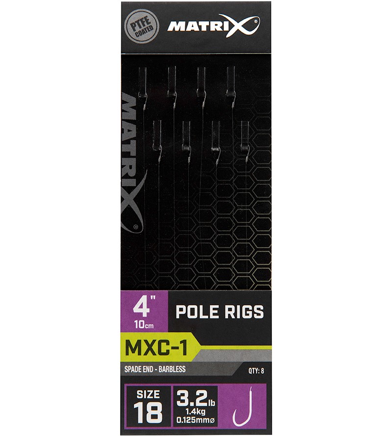 Matrix náväzec mxc-1 pole rig barbless 10 cm - size 18 0,125 mm