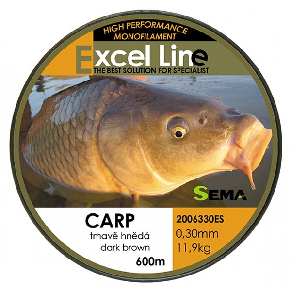 Sema vlasec carp hnedá 600 m-priemer 0,20 mm / nosnosť 5,85 kg