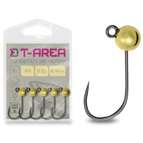 Delphin Jigová Hlavička T-AREA BL Wolframový Jig Zlatý 5 ks