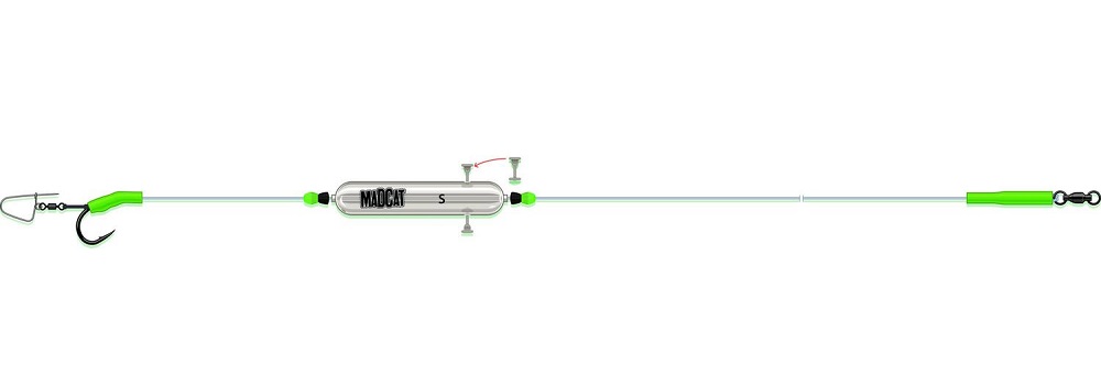 Madcat náväzec adjustable river rigs nose clip triple 250 cm 1,3 mm 165 lb s 6/0 20 g