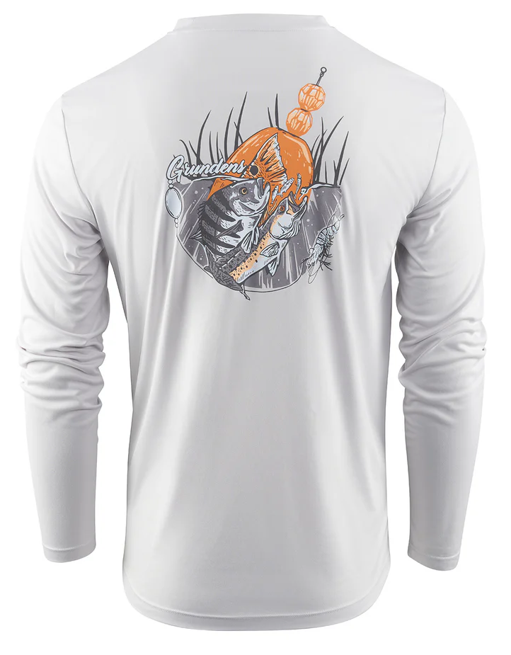 E-shop Grundéns tričko poppin south ls tech tee glacier - xl