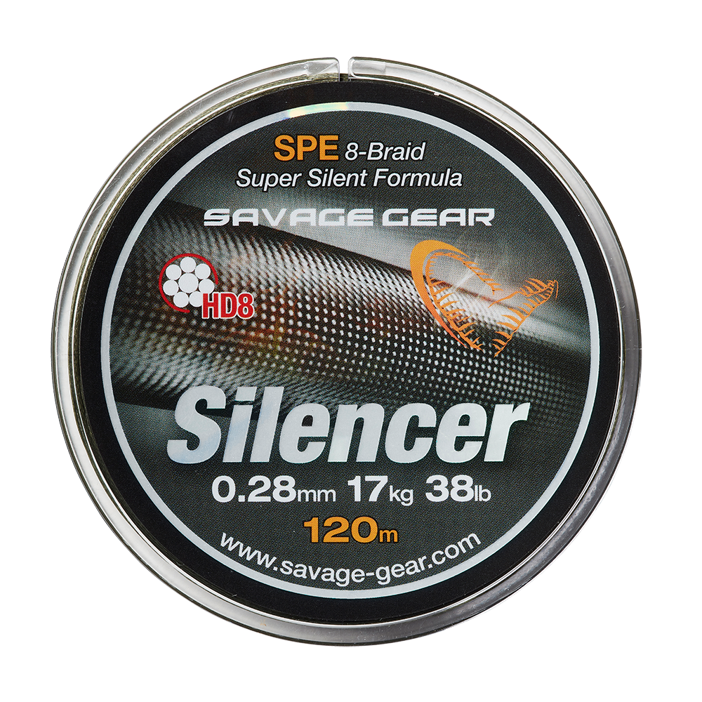 Savage gear splietaná šnúra hd8 silencer braid 120 m green-priemer 0,09 mm / nosnosť 4,7 kg