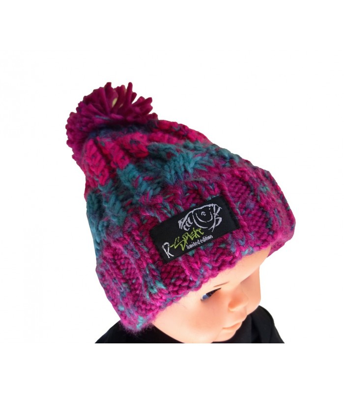 E-shop R-spekt detská čiapka maxi pompom beanie modrovínový - m