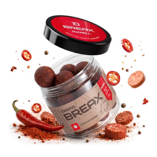 Delphin Vyvážené Boilies BreaX HotHELL Robin Red Chilli Fr.Klobása 100 g - 24 mm