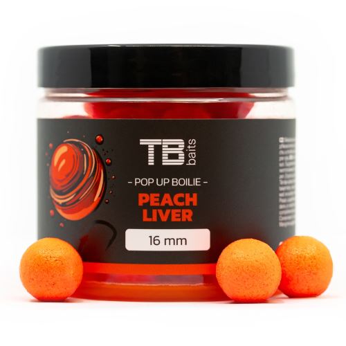 TB Baits Plávajúce Boilie Pop-Up Orange Peach Liver + NHDC 65 g 16 mm