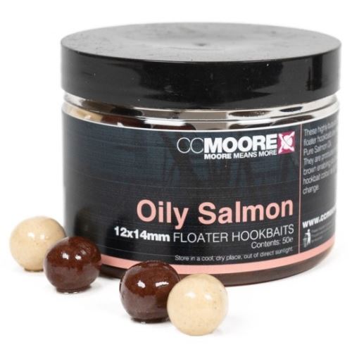 CC Moore Pop Up Pelety v Dipe Oily Salmon Floater Hookbaits 12x14 mm 50 ks