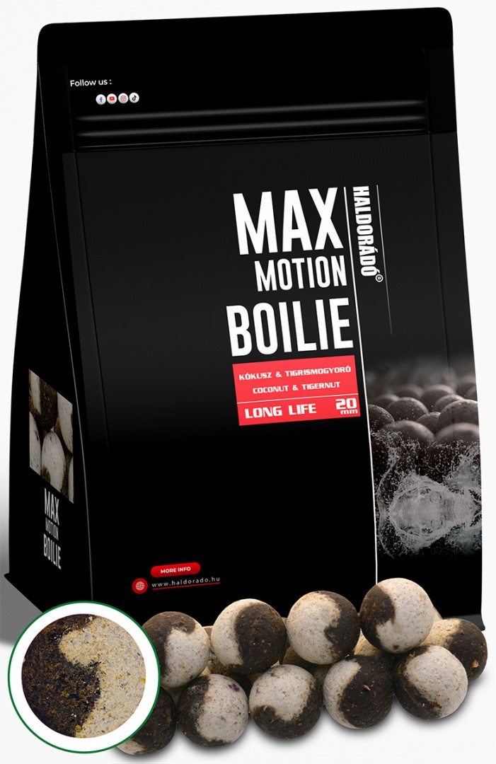 E-shop Haldorádó boilies max motion long life kokos tygrí orech - 800 g 20 mm