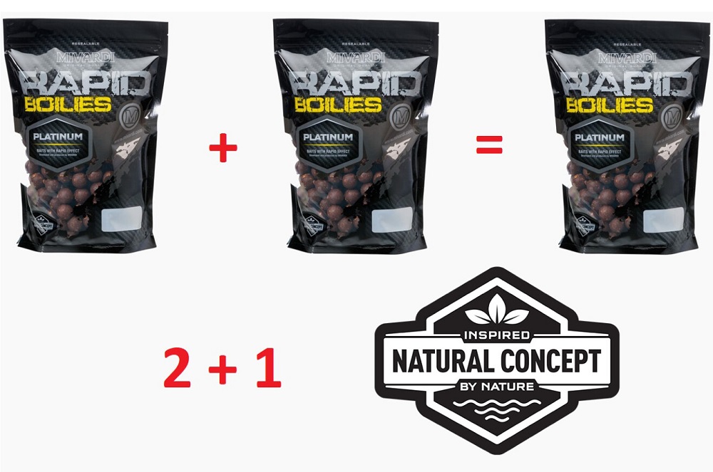 E-shop Mivardi rapid boilies platinum b17 2+1 zdarma - 3x 250 g 16 mm