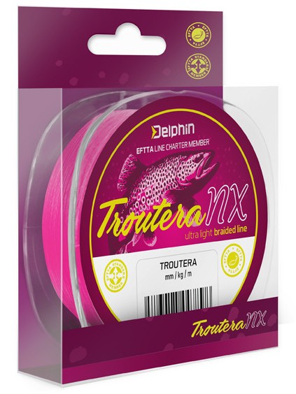 E-shop Delphin splietaná šnúra troutera nx ružová 135 m - 0,045 mm 1,7 kg