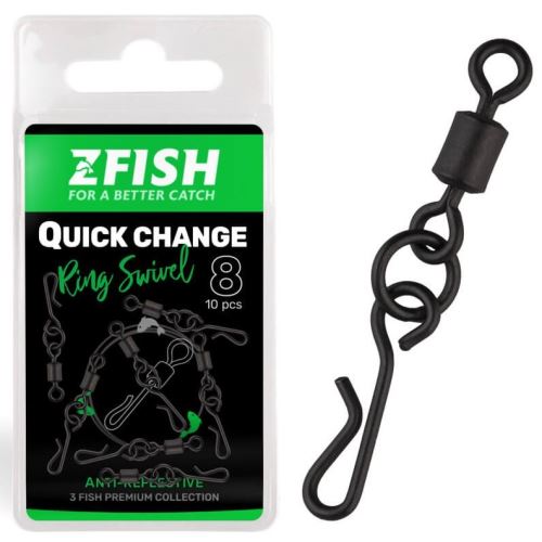 Zfish Obratlík Quick Change Ring Swivel Matt Veľkosť 8 10 ks