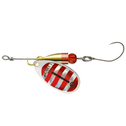 Cormoran Blyskáč Bullet Single Hook Silver Red Strips