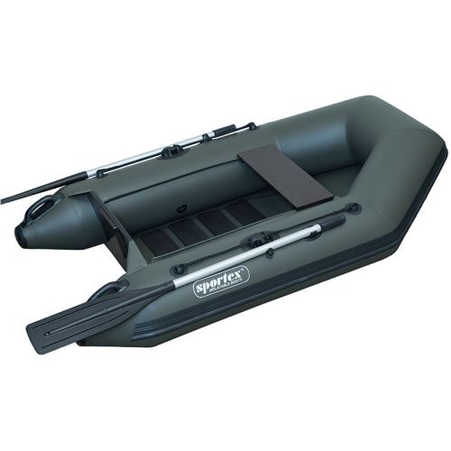 Sportex Nafukovací Čln SHELF 200F Lamelová Podlaha s Úchytmi FASTEN Zelený 1x Lavička