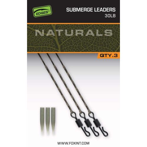 Fox Montáž Naturals Submerged Leaders 75 cm 3 ks