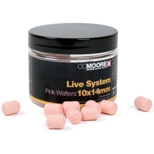 CC Moore Vyvážené Boilie Dumbell Wafters Live System Pink 10x14 mm 65 ks