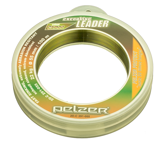 Pelzer šokový vlasec shock leader 100 m-priemer 0,55 mm / nosnosť 22 kg / farba camo