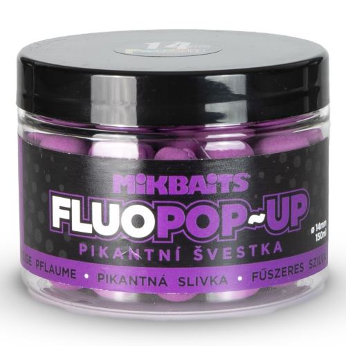 Mikbaits Plávajúce Boilie Fluo Pikantná Slivka 150 ml