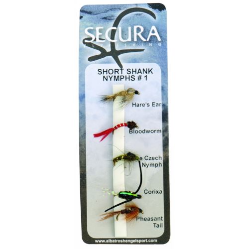 Secura Flyfishing Mušky Short Shank Nymphs #1 5 ks