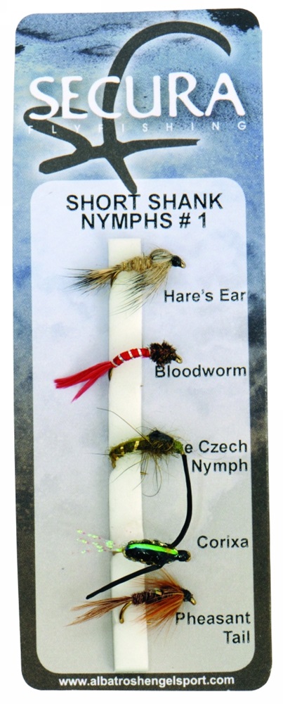 Secura flyfishing mušky short shank nymphs #1 5 ks