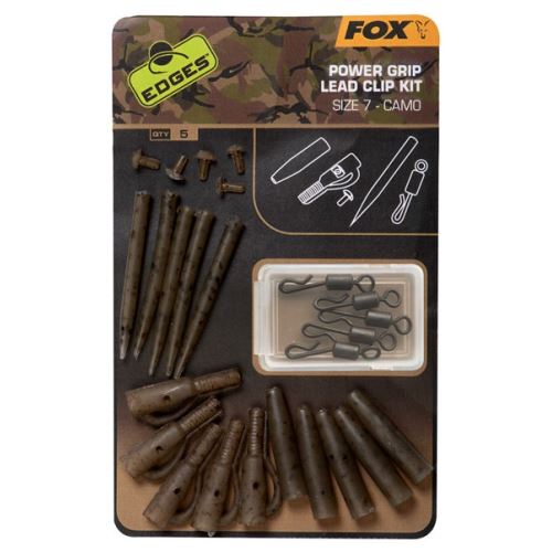 Fox Edges Camo Power Grip Lead Clip Kit Size 7