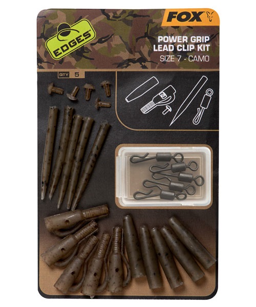 Fox edges camo power grip lead clip kit size 7