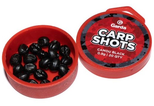 E-shop Garda bročky carp shots camou black - 20 ks 0,9 g