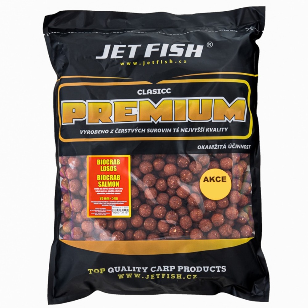 Jet fish boilie premium clasicc 5 kg 20 mm - biocrab / losos