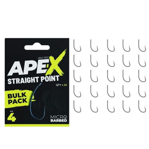 RidgeMonkey Háčiky Ape-X Straight Point Bulk Pack 25 ks