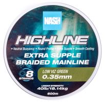 Nash Splietaná šnúra Highline Extra Supple Braid Green 600 m - 0,35 mm 18,14 kg