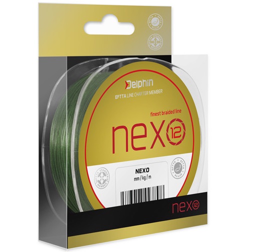 Delphin splietaná šnúrka nexo 12 zelená-priemer 0,14 mm / nosnosť 22 lb / návin 130 m