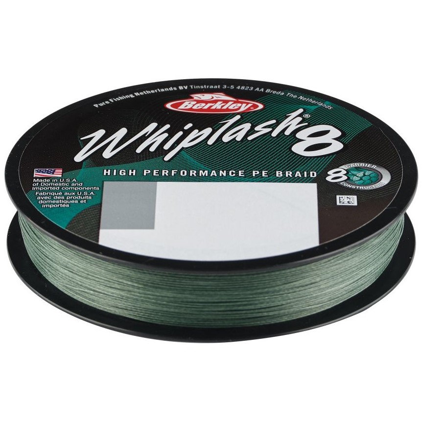 Berkley splietaná šnúra whiplash 8 150 m green-priemer 0,08 mm / nosnosť 12,9 kg