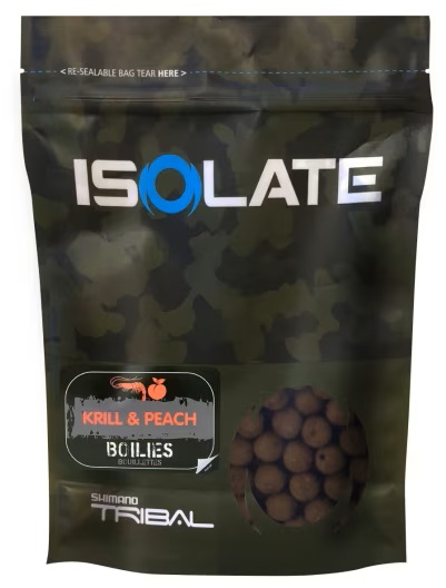 Shimano boilie isolate krill peach 1 kg - 24 mm