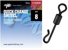 Giants Fishing Rýchlovýmenný Obratlík Quick Change Swivel 10 ks - Veľkosť 8 Nosnosť 25 kg Giants Fishing Rýchlovýmenný Obratlík Quick Change Swivel 10 ks - Veľkosť 8 Nosnosť 25 kg