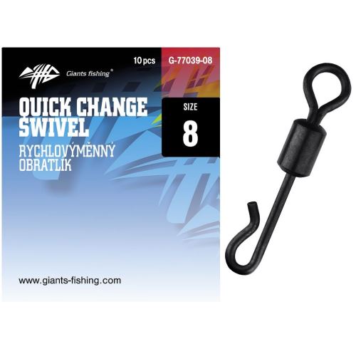 Giants Fishing Rýchlovýmenný Obratlík Quick Change Swivel 10 ks - Veľkosť 8 Nosnosť 25 kg